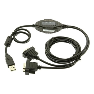 Gearmo 2 Port RS-232 Serial to USB Adapter Cable, FTDI Chipset, 5ft Length, ESD Protection, Windows/macOS/Linux Compatible
