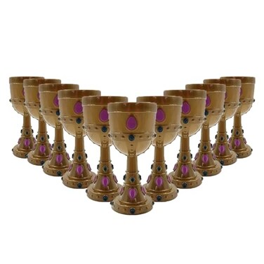 Fun Express Mardi Gras Molded Crown Goblets - 1 dozen