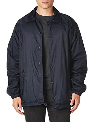 Dickies Mens Snap-Front Nylon Jacket Work Utility Outerwear, Dark Navy, Medium US