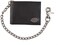 Dickies Men's RFID Everyday Leather Bifold Chain Wallet, Pebbled Black, One Size