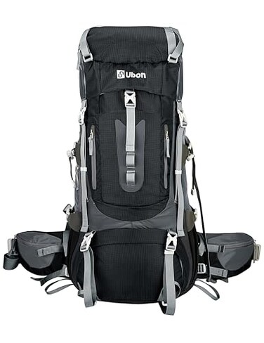 Ubon 60L Camping Backpack Lightweight Internal Frame Hiking Backpack Black