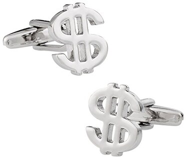 Cuff-Daddy Dollar Sign $ Cufflinks with Presentation Box