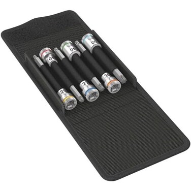 Wera 05003185001 8767 B TORXHF 1 ZYKLOP BIT SOCKET SET WITH HOLDING FUNCTION 3/8" DRIVE 6 PIECES