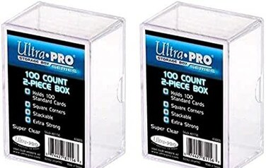Ultra Pro 2-Piece 100 Count Clear Card Storage Box 2 Pack