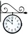 Poolmaster 52608 Dual Sided Hanging Indoor Clock or Outdoor Clock, Black Medium