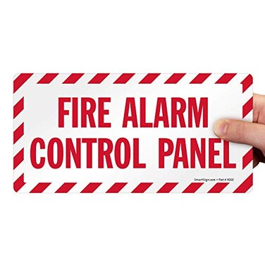 SmartSign - LB-1533-EU-05x10 "Fire Alarm Control Panel" Label5" x 10" Laminated Vinyl Red on White