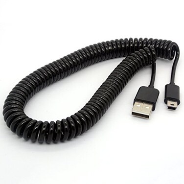 BSHTU Spiral Coiled Mini USB Cable Data SyncCharger ,3 Meter
