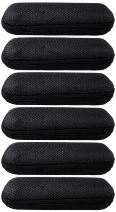 Eyekepper Glasses Case with Zip for Reading Eyeglass, 6 Pack EVA Black