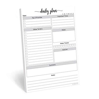 321Done Daily Planner Notepad, 5.5x8.5 Inches, 50 Sheets, To Do List