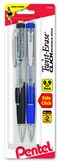 Pentel Twist-Erase CLICK Mechanical Pencil, 0.9mm CLEAR Barrel, 2 Pack ,PD279TBP2M