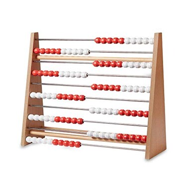 hand2mind 100-Bead Wood Teacher Demonstration Rekenrek, Math Counting Frame ,Ages 4