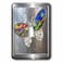 3dRose Silver frame with glitter art butterflies single toggle switch