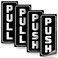 iSYFIX Push Pull Stickers Sign, 2x5 inch, Black/White, 2 Sets