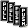 iSYFIX Push Pull Stickers Sign, 2x5 inch, Black/White, 2 Sets