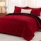 downluxe Comforter Set Reversible Bedding Sets, Black/Red, Queen
