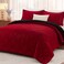 downluxe Comforter Set Reversible Bedding Sets, Black/Red, Twin
