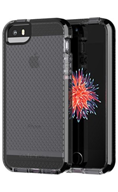 Tech21 Protective Thin Evo Mesh Patterned Back Case Cover for iPhone 5/5s/SE, Smokey/Black