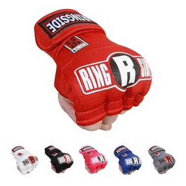 Ringside Quick Wrap Gel Shock MMA Boxing Hand Wraps, Small/Medium, Red