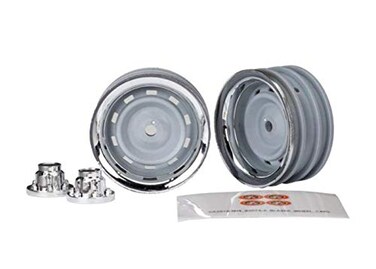 Traxxas TRA8165 Wheels, 1.9', Chrome ,2/ Center caps ,2/ Decal Sheet ,Requires8255A Extended stub axle