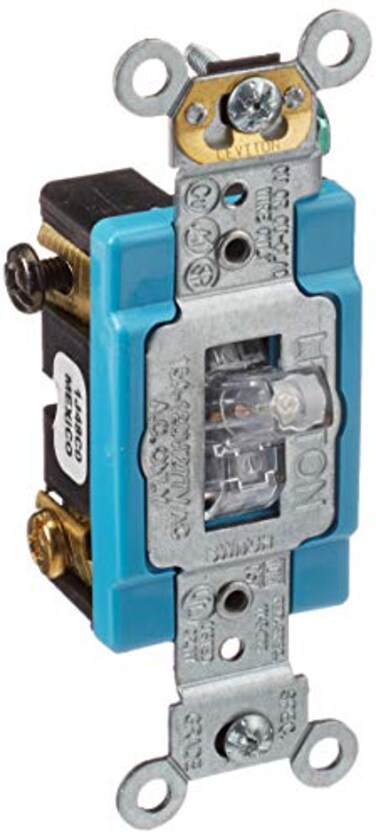 Leviton Toggle Pilot Light Switch, 1201-PLC, Clear