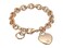 GUESS "Basic" Rose Gold G Logo Heart Link Bracelet
