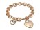 GUESS "Basic" Rose Gold G Logo Heart Link Bracelet