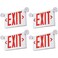 TORCHSTAR 4-Pack LED Red Letter Exit Sign with Emergency Lights White