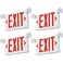 TORCHSTAR 4-Pack LED Red Letter Exit Sign with Emergency Lights White