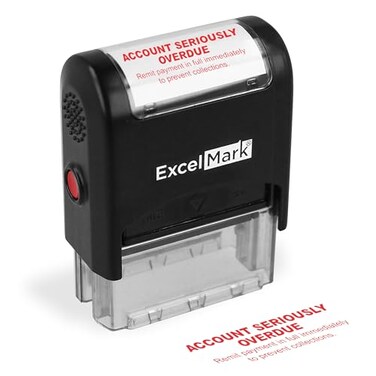 ExcelMark Account Seriously OVERDUE - Self Inking Bill Collection Stamp in Red Ink