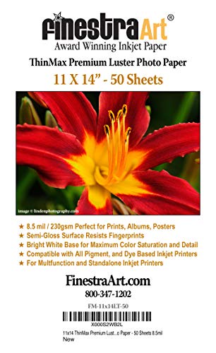 فينيسترا آرت Finestraart Finestra Art 11 X 14 Thinmax Luster Inkjet Photo Paper 11x14 inch