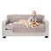 Sofa ShieldCouch Small Sofa Slip Cover for Dogs with Strap, Light Taupe