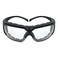 3M Safety Glasses, SecureFit 600, Clear Lens, Black Frame
