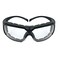3M Safety Glasses, SecureFit 600, Clear Lens, Black Frame