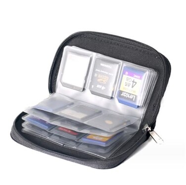 Drhob 1pcs Memory Card Storage Carrying Pouch Case Holder Wallet for CF/SD/SDHC/MS/DS