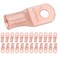 SELTERM 25pcs 2/0 AWG 5/16" Stud Heavy Duty Bare Copper Battery Wire Lugs