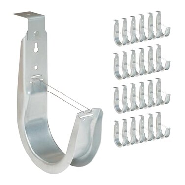 ICC Ceiling Mount J Hook 4 with Retainer Clip - Galvanized Steel Cable Management Hooks for Hanging Cable - Rust-Resistant, EIA and TIA Compliant - 4 Inch 25 Pack