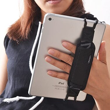 TFY Security Hand Strap Holder for Tablets Black