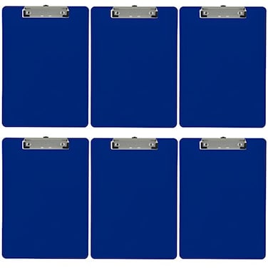 Trade Quest Dark Blue Plastic Clipboards Letter Size Low Profile ,6-Pack