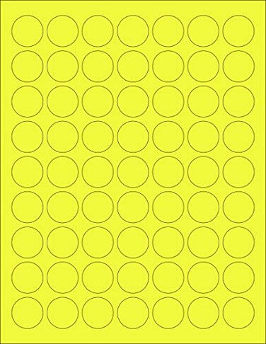 NextDayLabels Yellow Labels - 1" Round63 Per Page6300 Labels