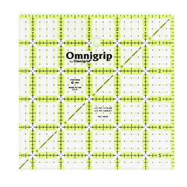 Omnigrid Omnigrip 5-1/2" x 5-1/2" Non-Slip Square Quilting Ruler by