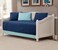 MK Home Mk Collection 5pc Modern Bedspread DayBed Solid Embossed New ,Navy Blue/Light Blue