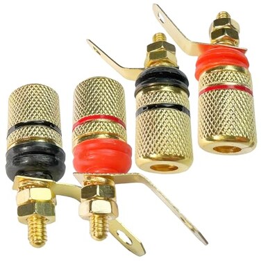 CESS Banana Binding Post Panel Mount Terminal, Red Black, 4 Pack