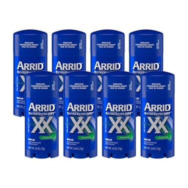 Arrid XX Anti-Perspirant Deodorant Solid Unscented 2.6 oz ,Pack of 8