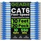 GEARit 20-Pack Cat6 Patch Cable 10 Feet Cat 6 Ethernet Cable Snagless Flexible Soft Tab - Premium Series - Blue