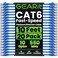 GEARit 20-Pack Cat6 Patch Cable 10 Feet Cat 6 Ethernet Cable Snagless Flexible Soft Tab - Premium Series - Blue