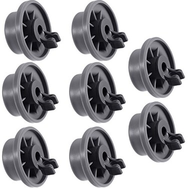 Maxdot 8 Pack Dishwasher Lower Rack Wheels, Gray Replacement Rollers