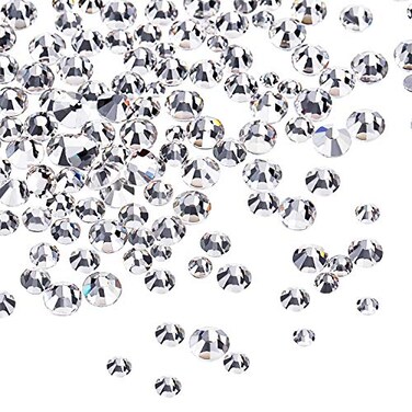 Bememo 3456 Pcs Crystal Rhinestones Flatback 6 Sizes,Crystal Clear