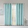 Intelligent Design Blackout Curtain, Light Blocking, 50x63 Aqua/Silver