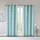 Intelligent Design Blackout Curtain, Light Blocking, 50x63 Aqua/Silver