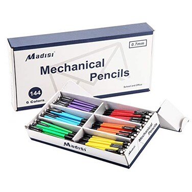 Madisi Mechanical Pencils Bulk, 0.7mm Medium Point, HB2 Lead, 144-Count